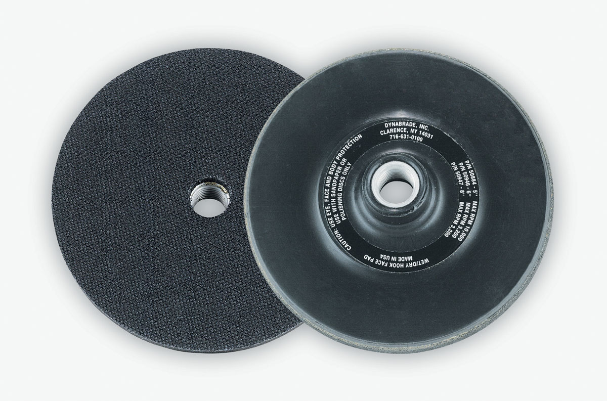 5" (127 mm) Dia. Non-Vacuum Wey/Dry Sander Disc Pad, Hook-Face, Short Nap - Power Tool Parts & Other